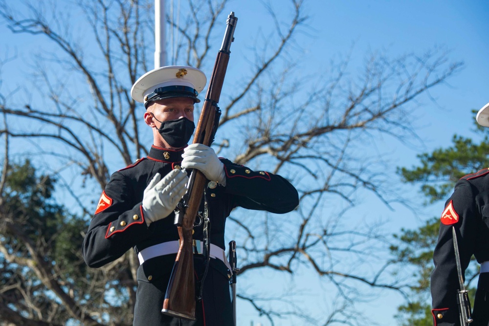 Silent Drill Platoon performs at Camp Lejeune