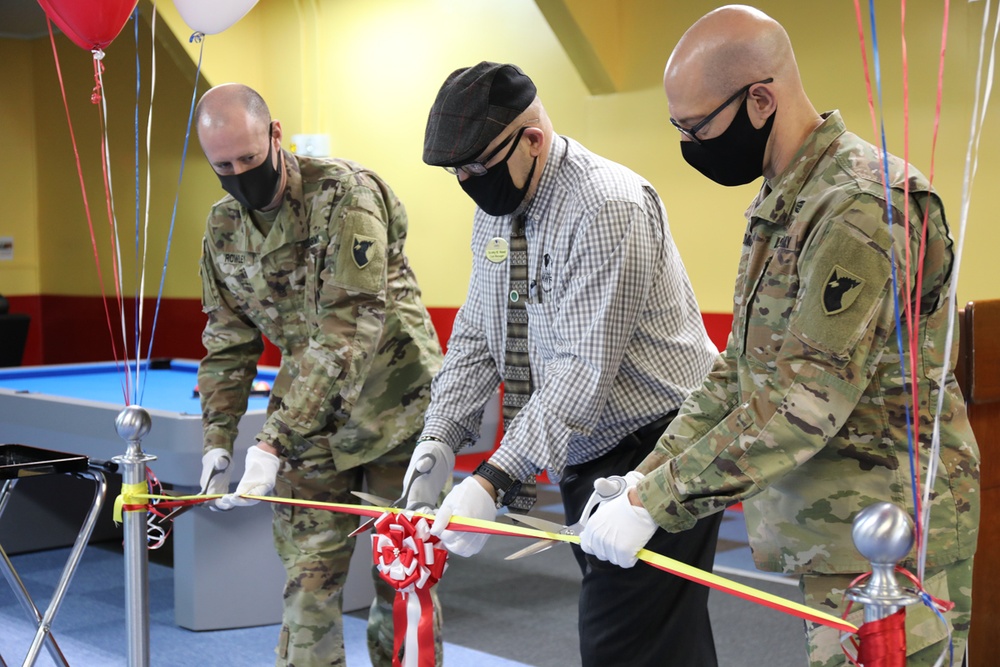 New ‘Gauntlet Room’ recreation center on Sagami Depot features arcade games, lounge area