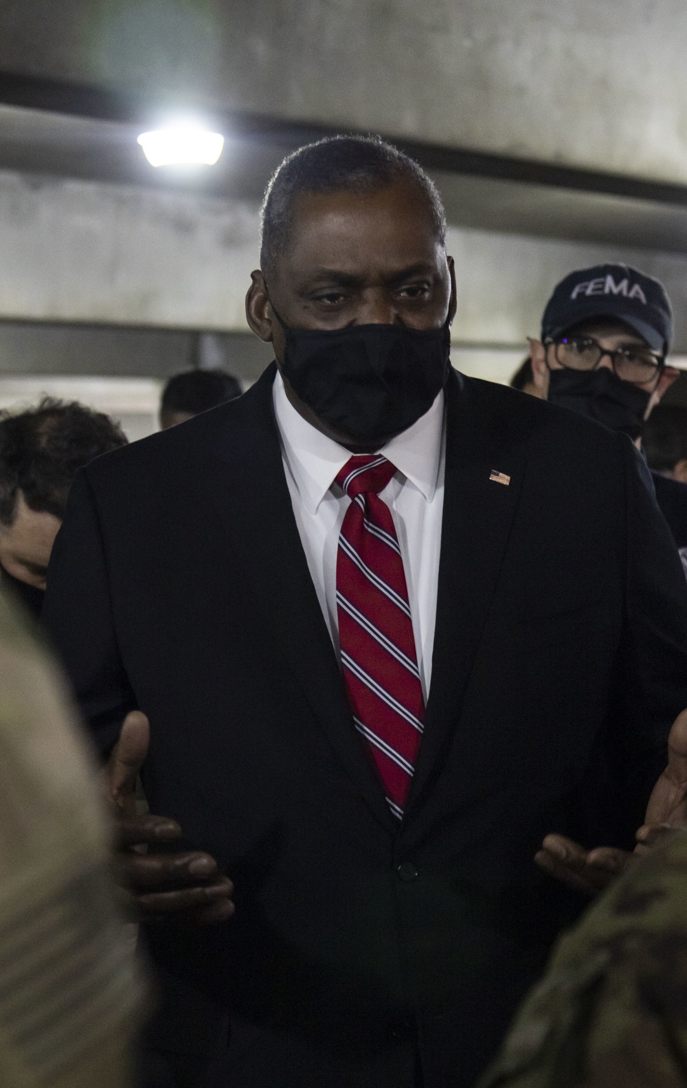 Secretary of Defense Lloyd Austin Visits the COVID Community Vaccination Center at California State University Los Angeles