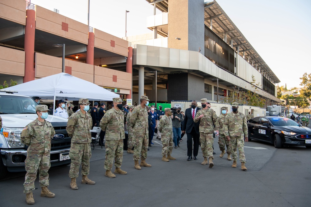 Secretary of Defense Lloyd J. Austin III visits FEMA COVID Vaccination Site