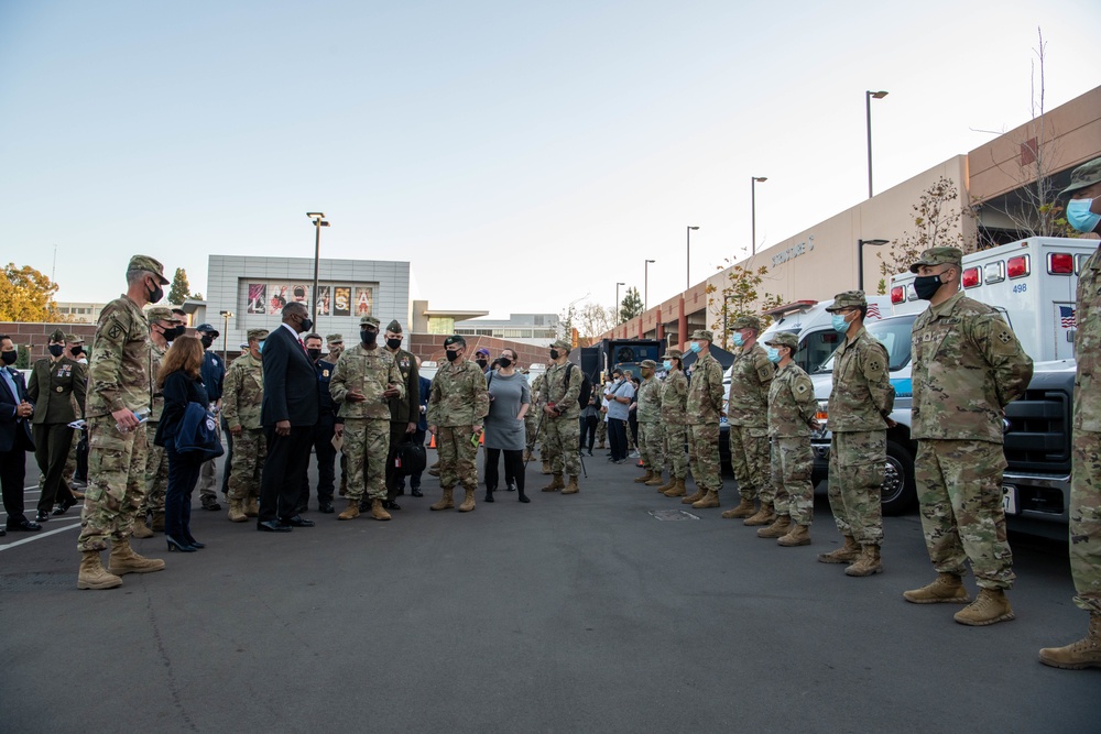 Secretary of Defense Lloyd J. Austin III visits FEMA COVID Vaccination Site