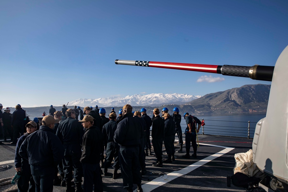 USS Porter Departs Souda Bay