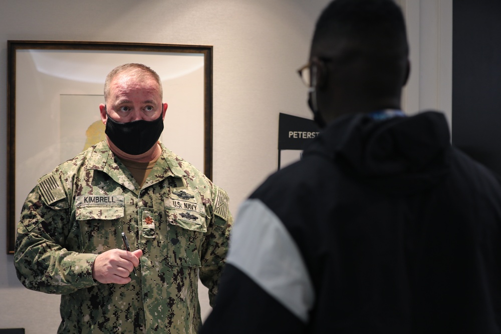 U.S. Army personnel begin in-processing for COVID Community Vaccination Center