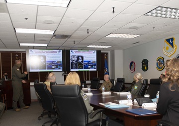 Photo of Team JSTARS Airmen and Soldiers meeting with Michelle Delaney from Congressman Austin Scott's office