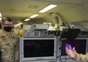 Photo of Team JSTARS Airmen and Soldiers meeting with Michelle Delaney from Congressman Austin Scott's office