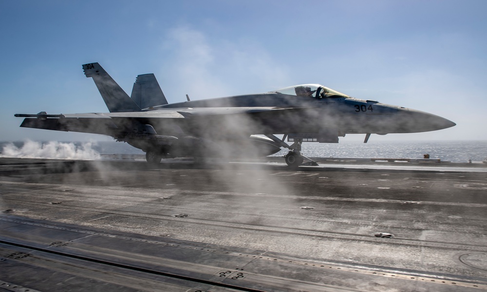 Super Hornet Launches Off Flight Deck