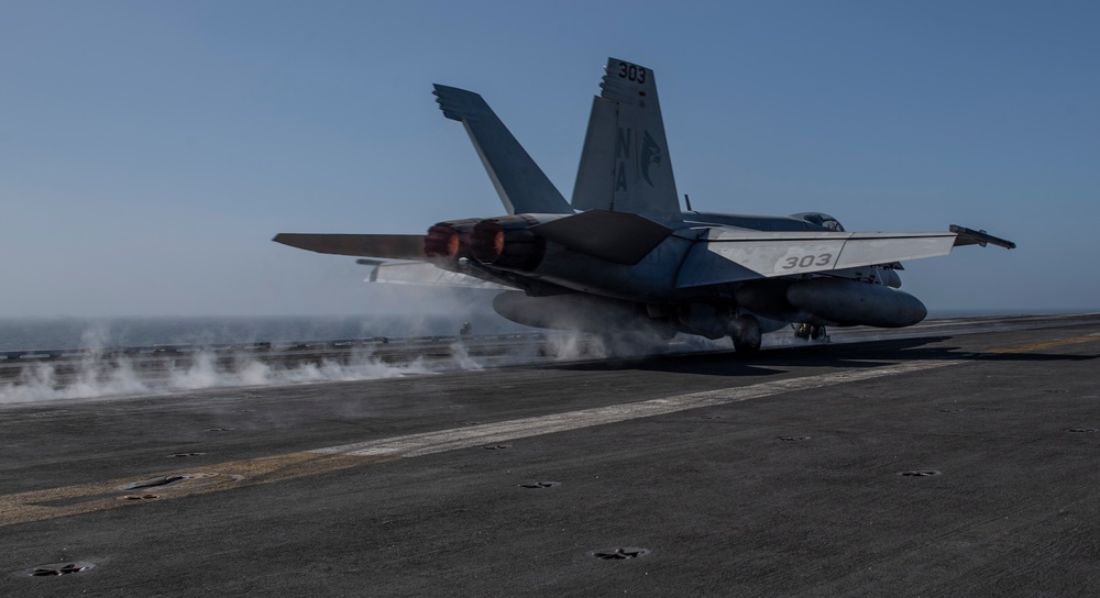 Super Hornet Launches Off Flight Deck