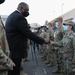 Cal Guard Soldier receives challenge coin from Secretary of Defense
