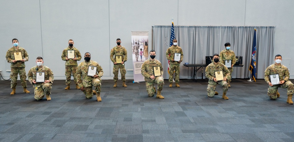 NY National Guard troops reenlistment ceremony at Javits NY Vaccination Site (24 February 2021)
