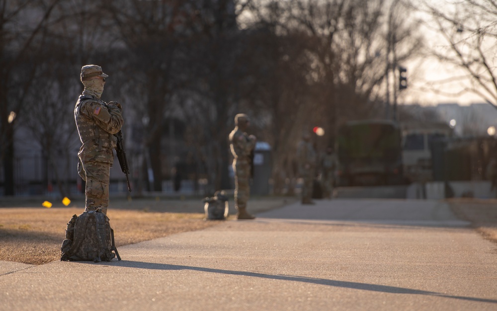 National Guard soldiers stand watch at the U.S. Capitol