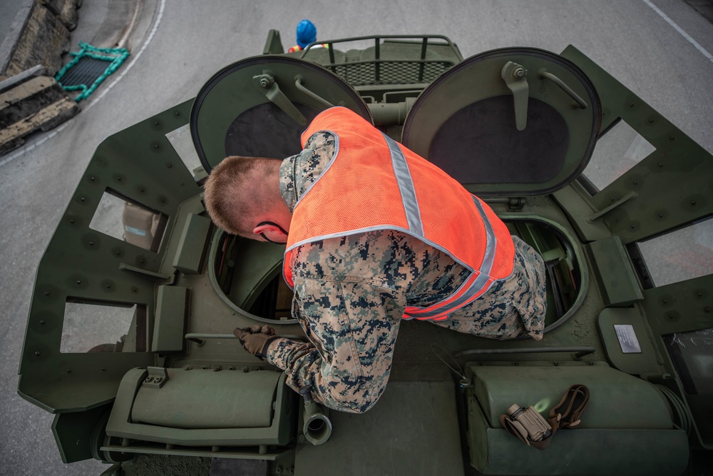 Hagåtña Fury 21: CLR-3 Marines inspect and prepare vehicles for backload of the USNS Pililaau
