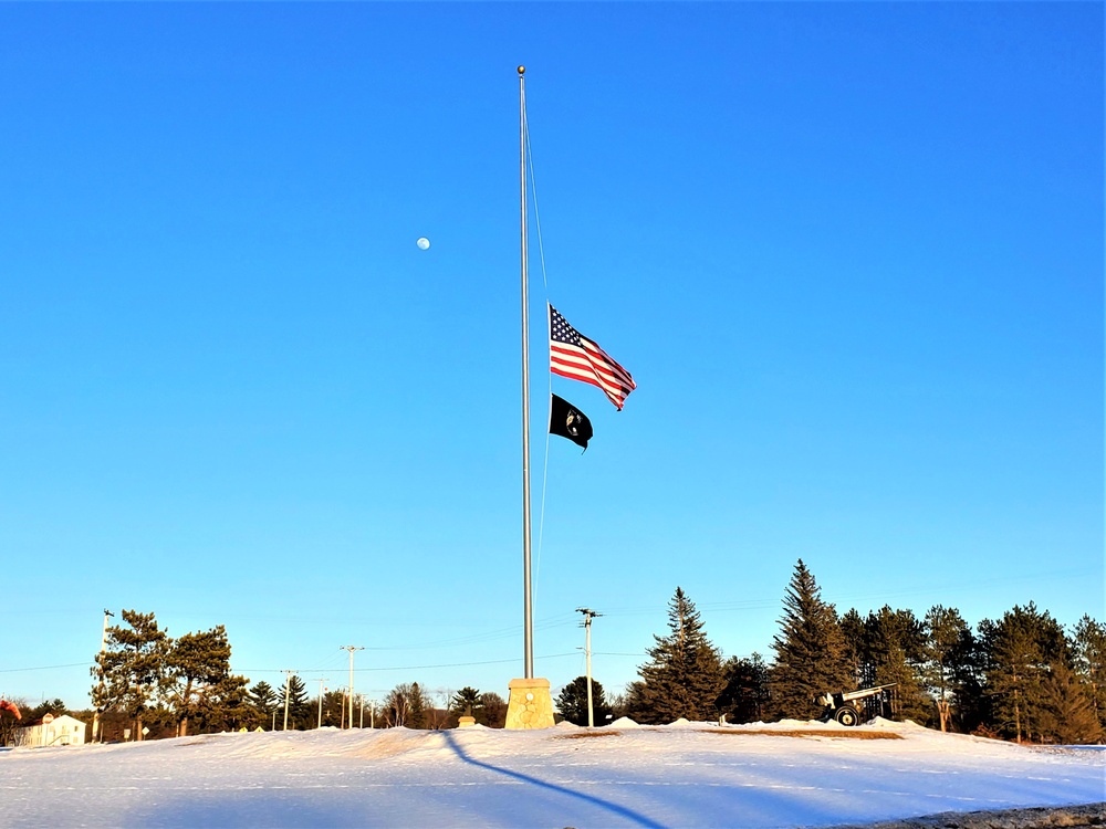 U.S. flag at half-staff at Fort McCoy