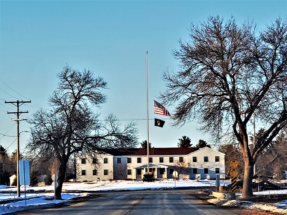 U.S. flag at half-staff at Fort McCoy