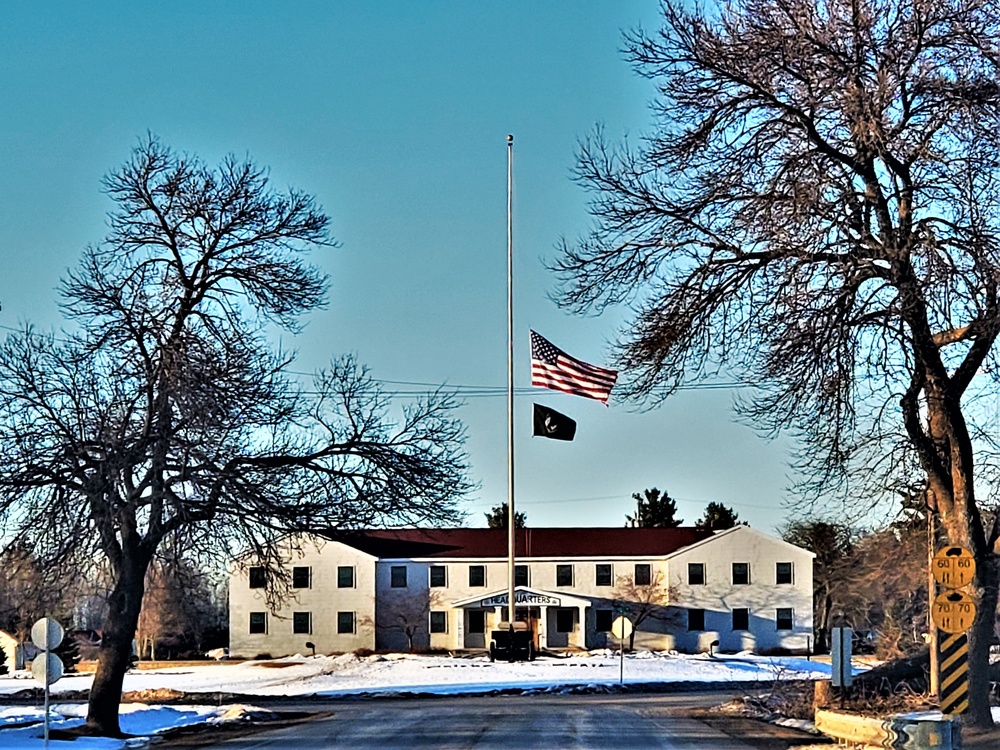 U.S. flag at half-staff at Fort McCoy