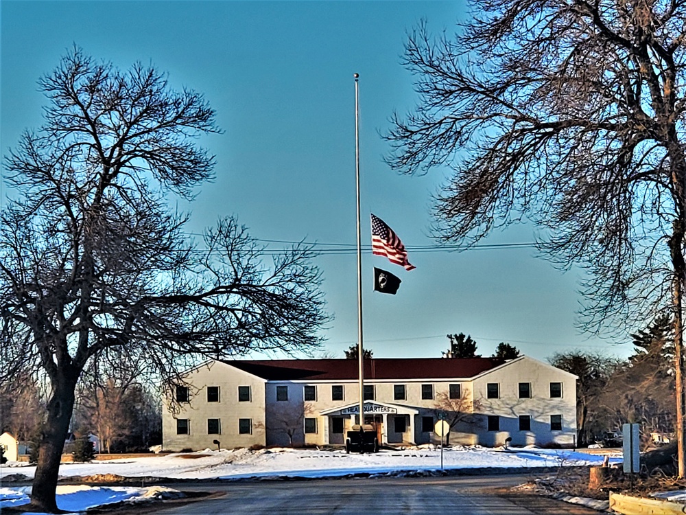 U.S. flag at half-staff at Fort McCoy