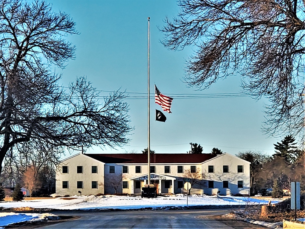 U.S. flag at half-staff at Fort McCoy