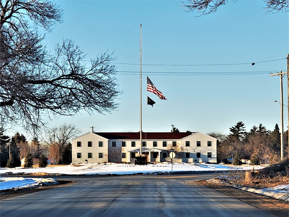 U.S. flag at half-staff at Fort McCoy