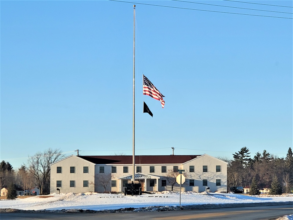 U.S. flag at half-staff at Fort McCoy