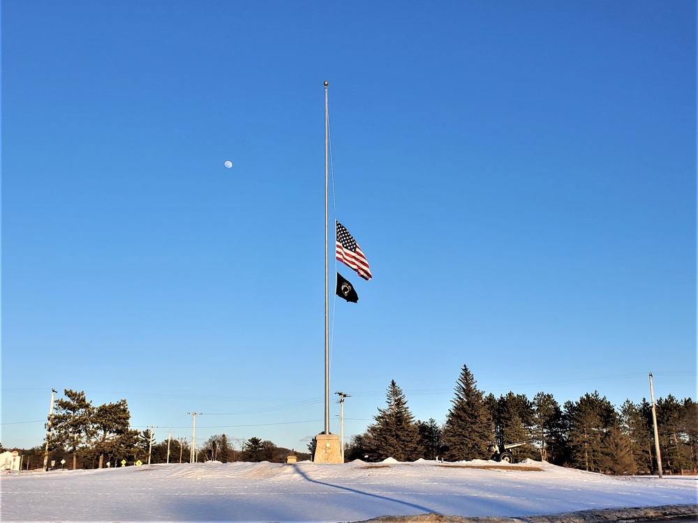 U.S. flag at half-staff at Fort McCoy