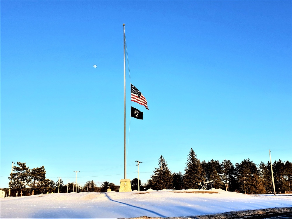 U.S. flag at half-staff at Fort McCoy