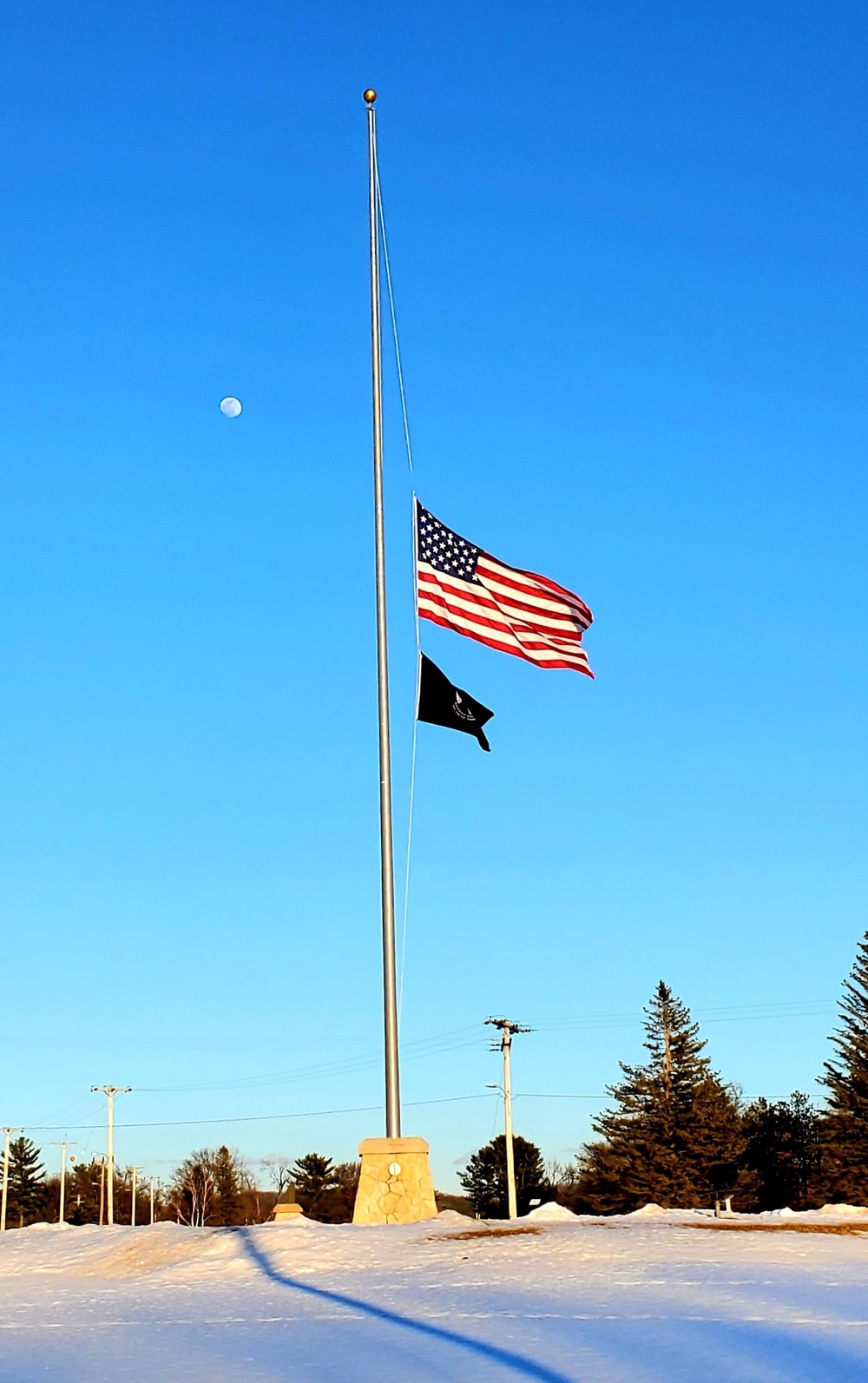 U.S. flag at half-staff at Fort McCoy
