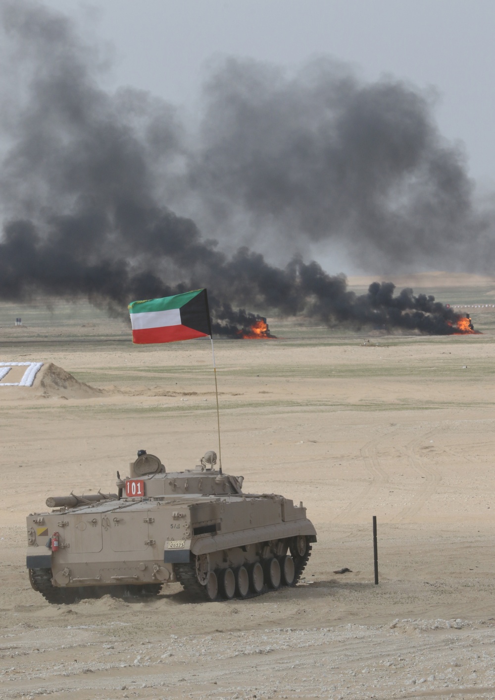 A Kuwait Land Forces tank participates in exercise, Al Tahreer 21