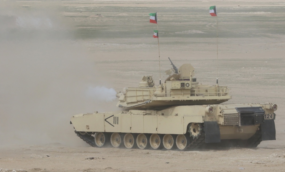 A Kuwait Land Forces tank participates in exercise, Al Tahreer 21