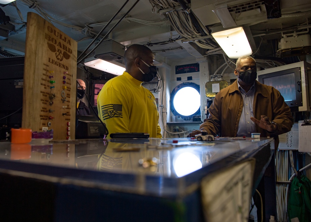 SECDEF Visits Aircraft Carrier USS Nimitz