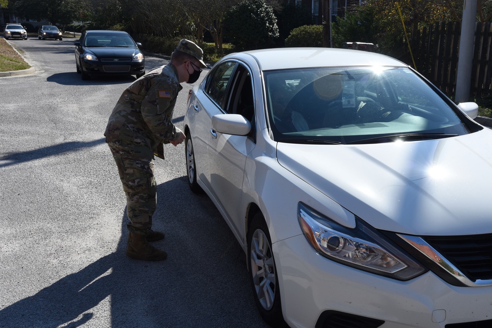 South Carolina National Guard Soldiers support COVID-19 vaccination center at Weldon Auditorium, Manning