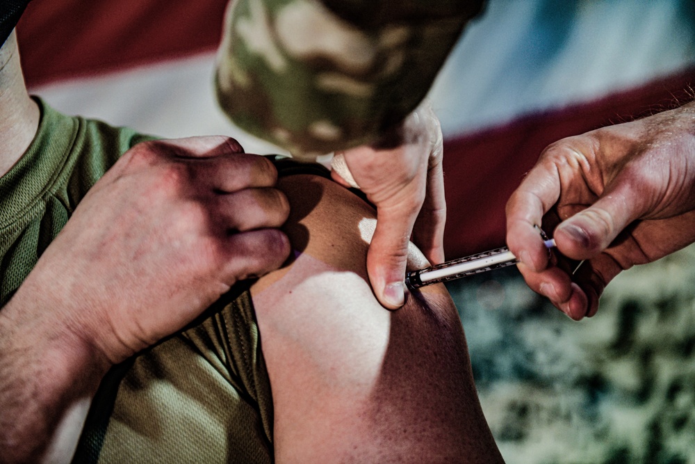 Servicemembers of the 332nd Air Expeditionary Wing Receive COVID Vaccine