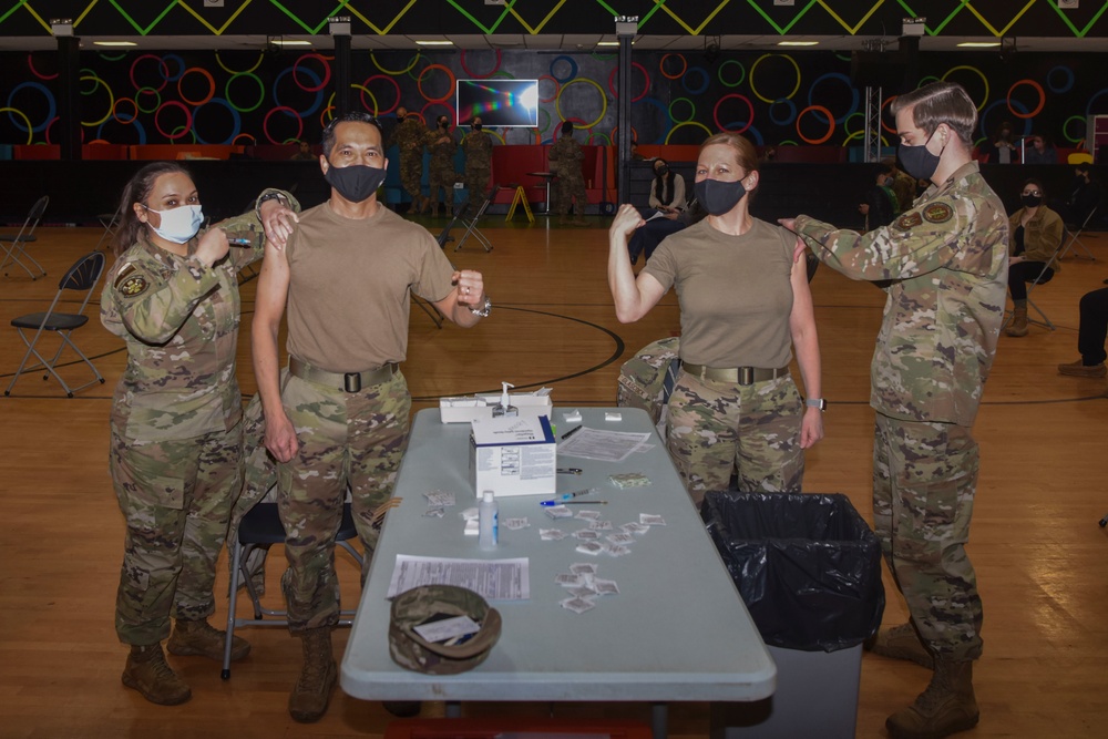 100th ARW command team receives COVID-19 vaccine