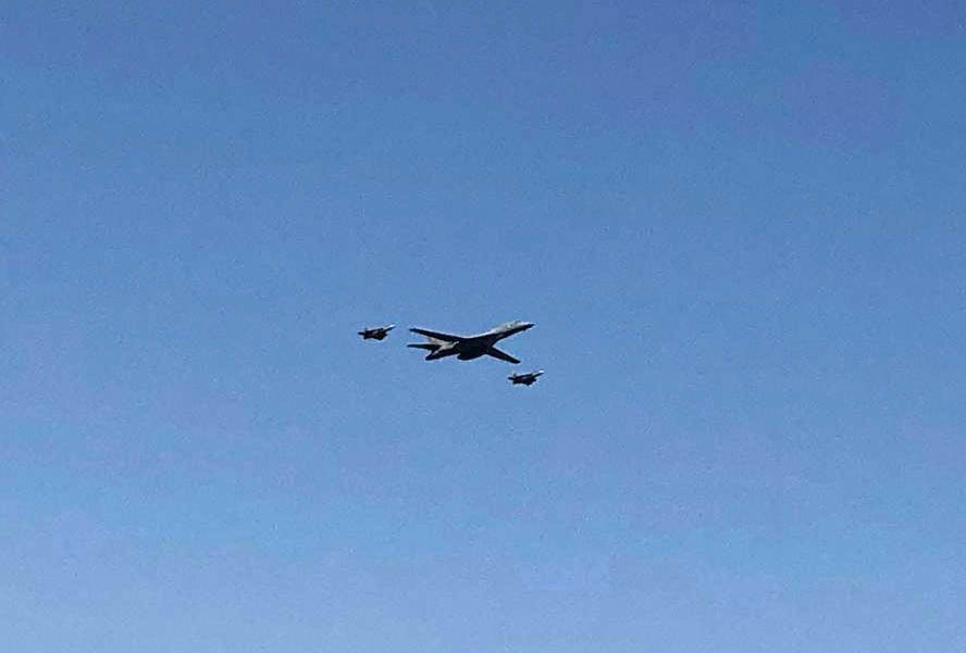 IAF Tejas and USAF B-1 flyover