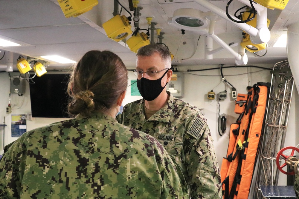 Secretary of Defense and Naval Medical Forces Pacific Commander Observe COVID-19 Vaccinations Aboard USS Essex