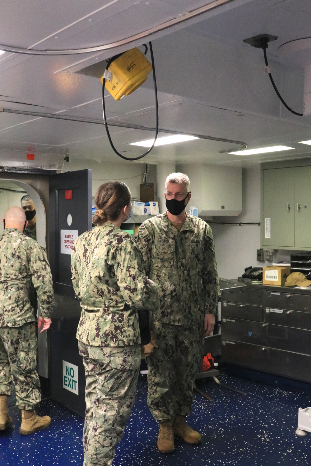 Secretary of Defense and Naval Medical Forces Pacific Commander Observe COVID-19 Vaccinations Aboard USS Essex
