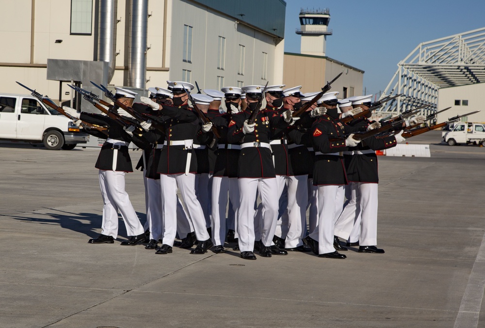 U.S. Marine Corps' Silent Drill Platoon performs on MCAS New River