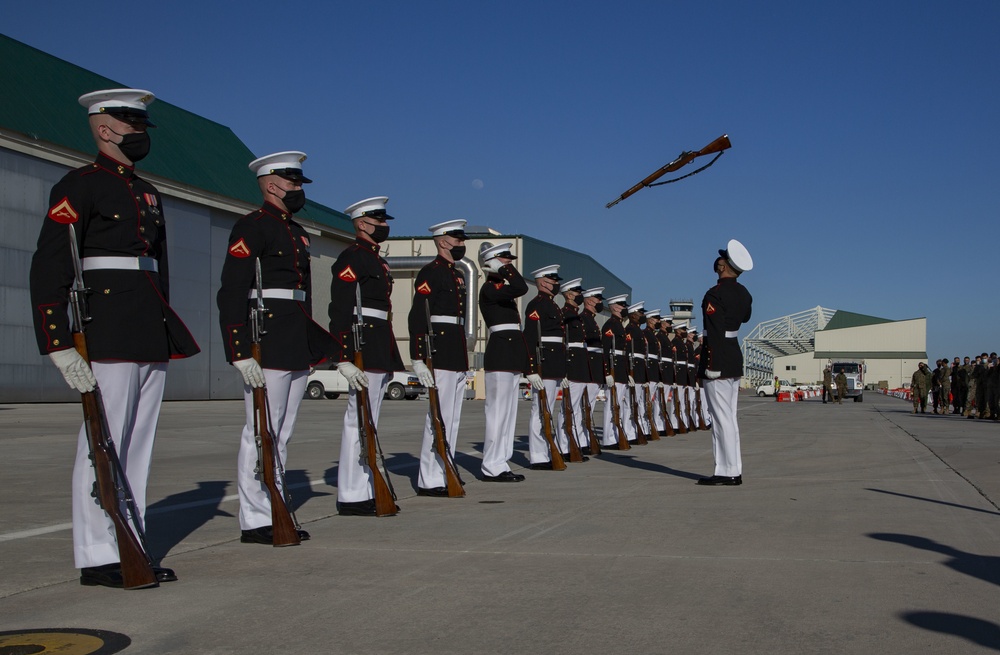 U.S. Marine Corps' Silent Drill Platoon performs on MCAS New River