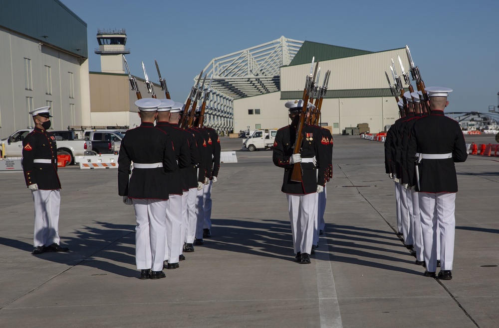 U.S. Marine Corps' Silent Drill Platoon performs on MCAS New River