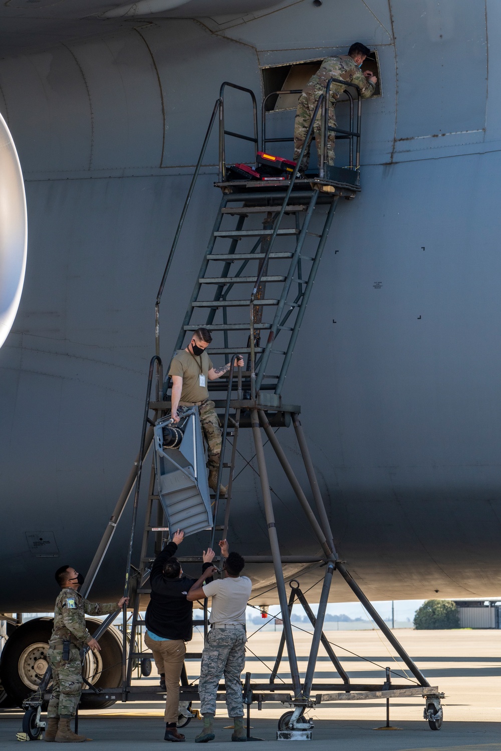 349th Aircraft Maintenance Squadron service C-5M Super Galaxy