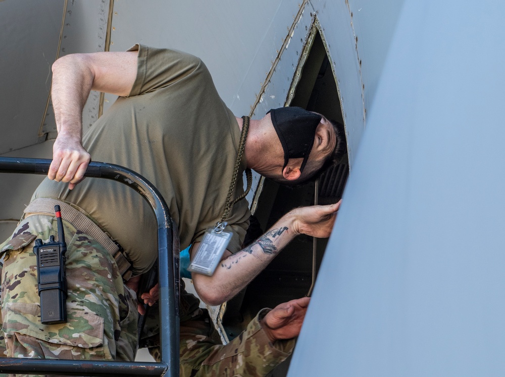 349th Aircraft Maintenance Squadron service C-5M Super Galaxy