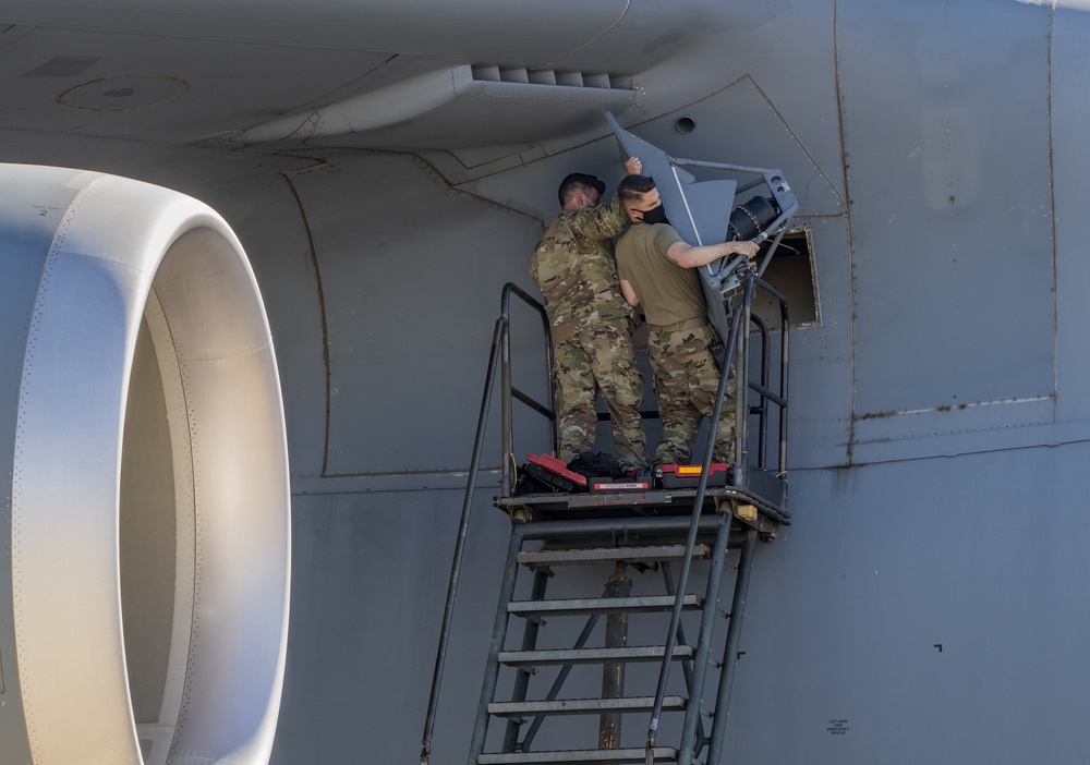 349th Aircraft Maintenance Squadron service C-5M Super Galaxy