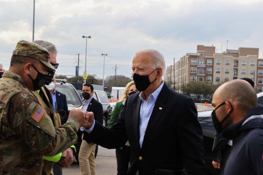 President Biden visits Houston NRG Stadium COVID Community Vaccination Center