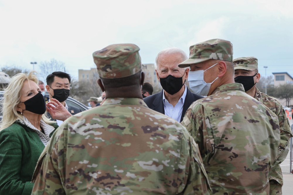 President Biden visits Houston NRG Stadium COVID Community Vaccination Center