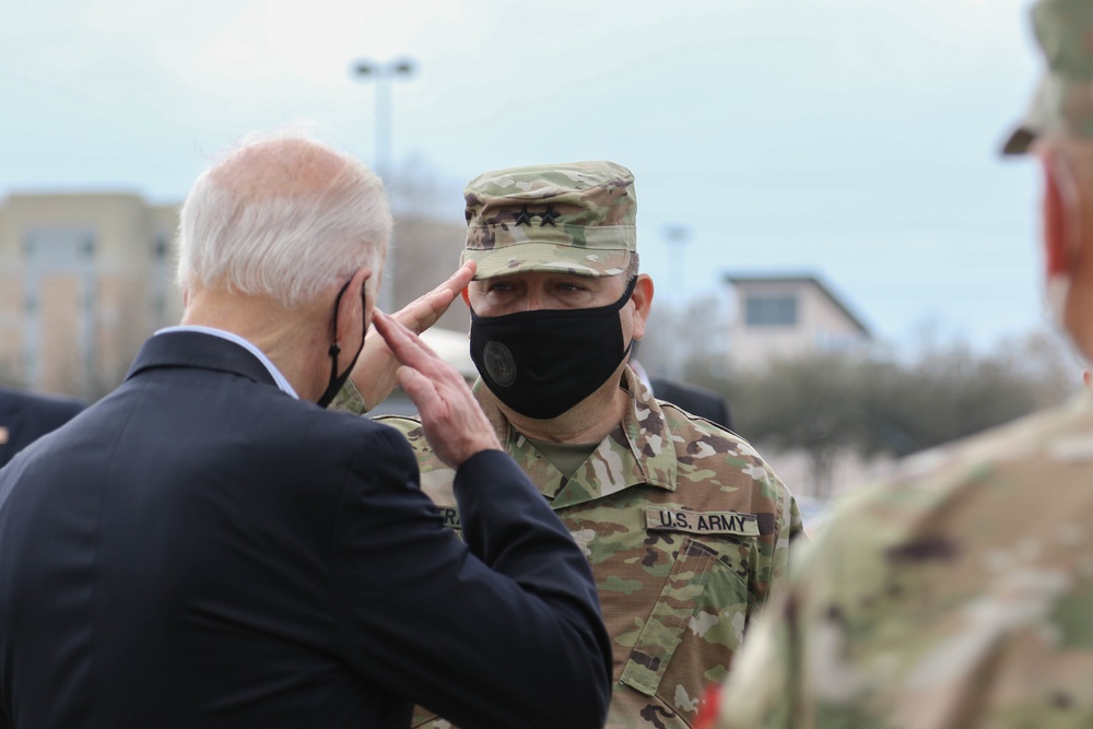 President Biden visits Houston NRG Stadium COVID Community Vaccination Center