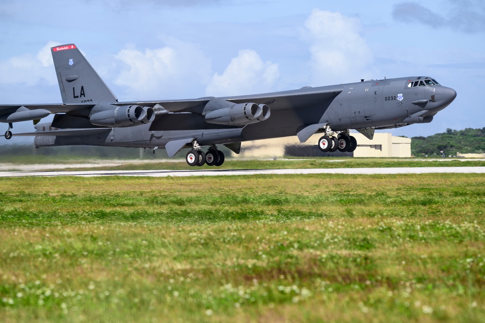 Barksdale B-52s depart Andersen AFB