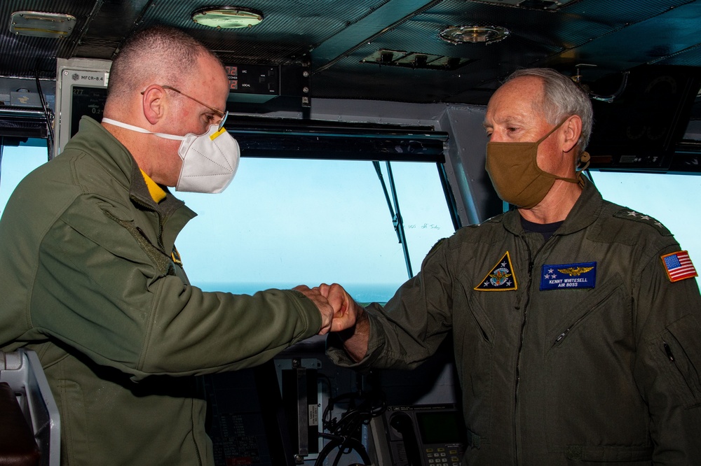 Vice Adm. Kenneth Whitesell, commander, Naval Air Forces Visits USS Carl Vinson (CVN 70)