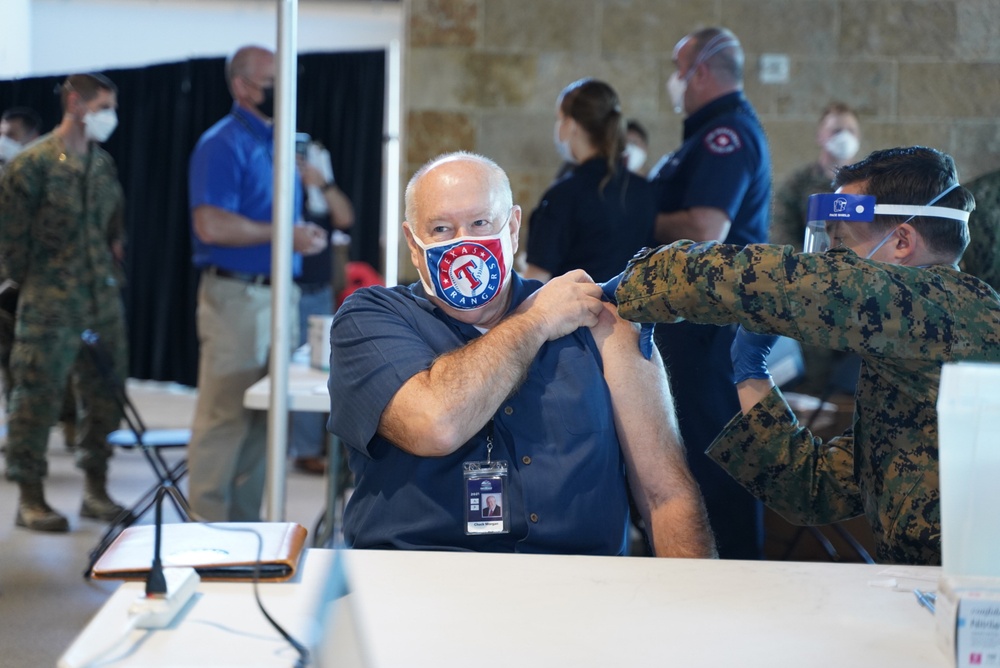 1st MLG starts giving COVID vaccines at Globe Life Field Community Vaccination Center