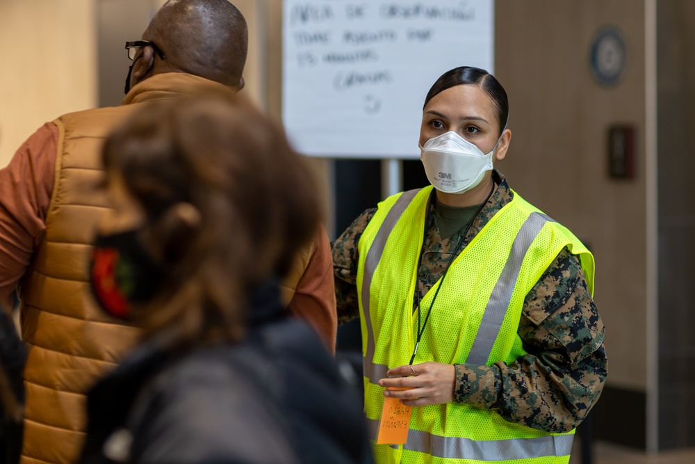 1st MLG Marines and Sailors conduct vaccinations at Globe Life Field Community Vaccination Center