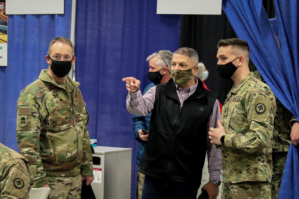 Brig. Gen. Jeffrey P. Van Visits Vaccine Mega-Site