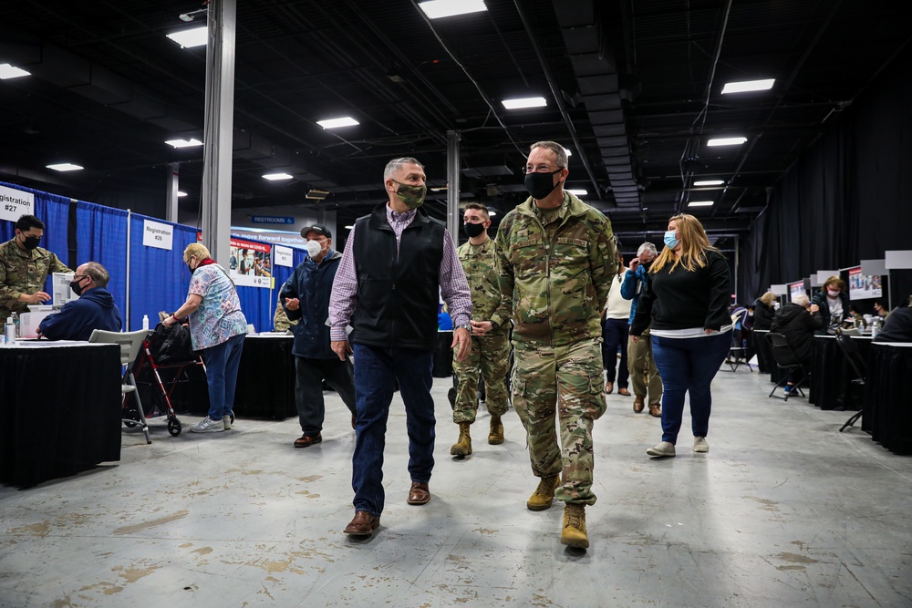 Brig. Gen. Jeffrey P. Van Visits Vaccine Mega-Site