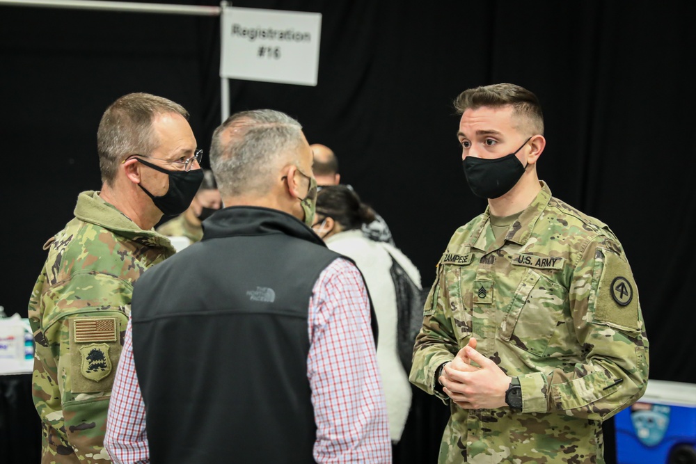 Brig. Gen. Jeffrey P. Van Visits Vaccine Mega-Site